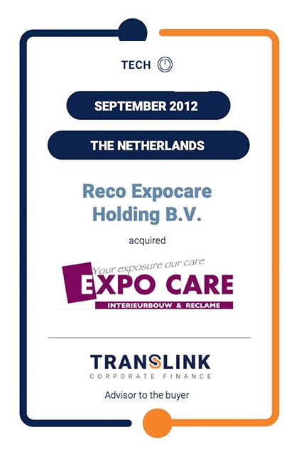 TRANSLINK ACTED AS ADVISOR TO RECO EXPOCARE HOLDING B.V.