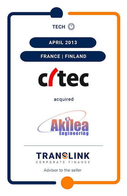 TRANSLINK ADVISES AKILEA ENGINEERING ON THE SALE OF THE COMPANY TO CITEC