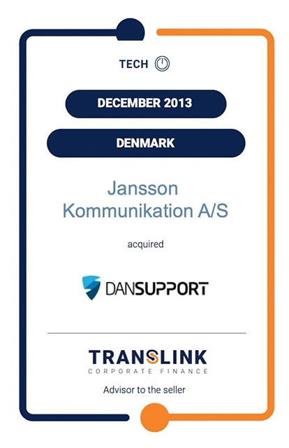 TRANSLINK ACTED AS ADVISOR TO DANSUPPORT