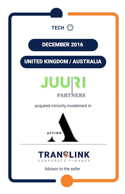 JUURI PARTNERS ACQUIRED MINORITY OWNERSHIP OF ATTIDO OY THROUGH A SHARE PURCHASE AND AN ADDITIONAL INVESTMENT