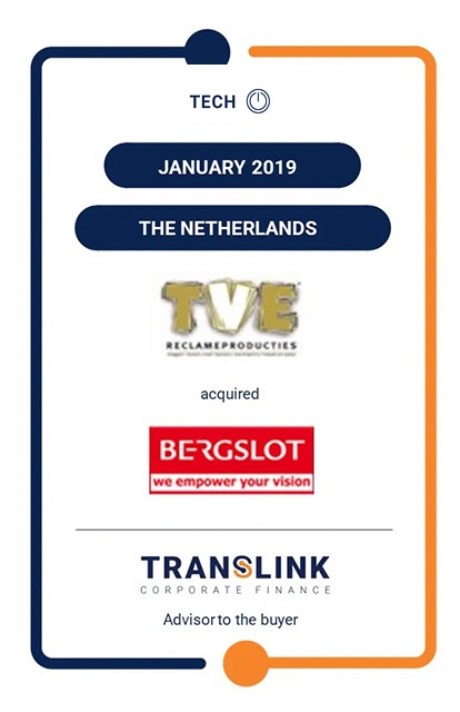 TRANSLINK ACTED AS ADVISOR TO THE BUYER- TVE ACQUIRED BERGSLOT