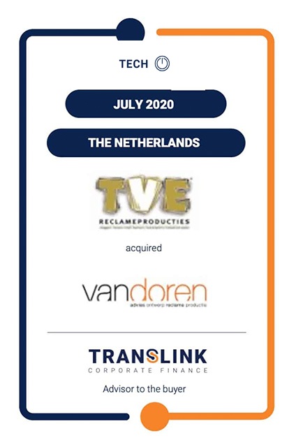Translink advised TVE Reclame producties B.V. on the acquistion of van Doren Reclame B.V.