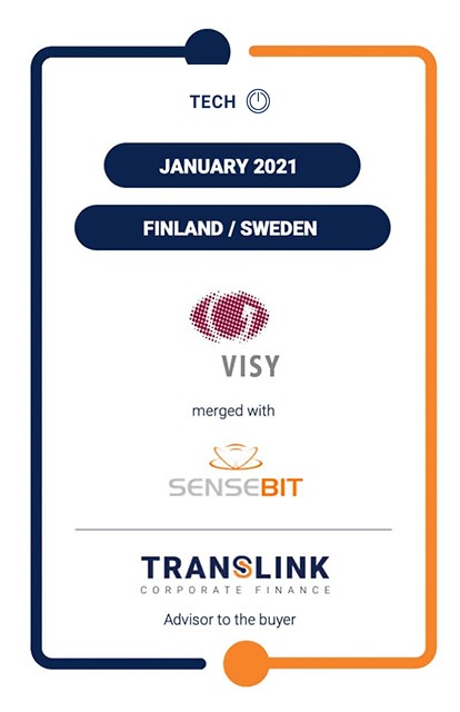 TRANSLINK CORPORATE FINANCE ANNOUNCES THE MERGER OF FINNISH VISY AND SWEDISH SENSEBIT
