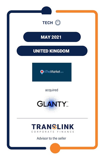 Translink Corporate Finance acted as the exclusive advisor to the Glanty’s shareholders on the sale to On The Market PLC 