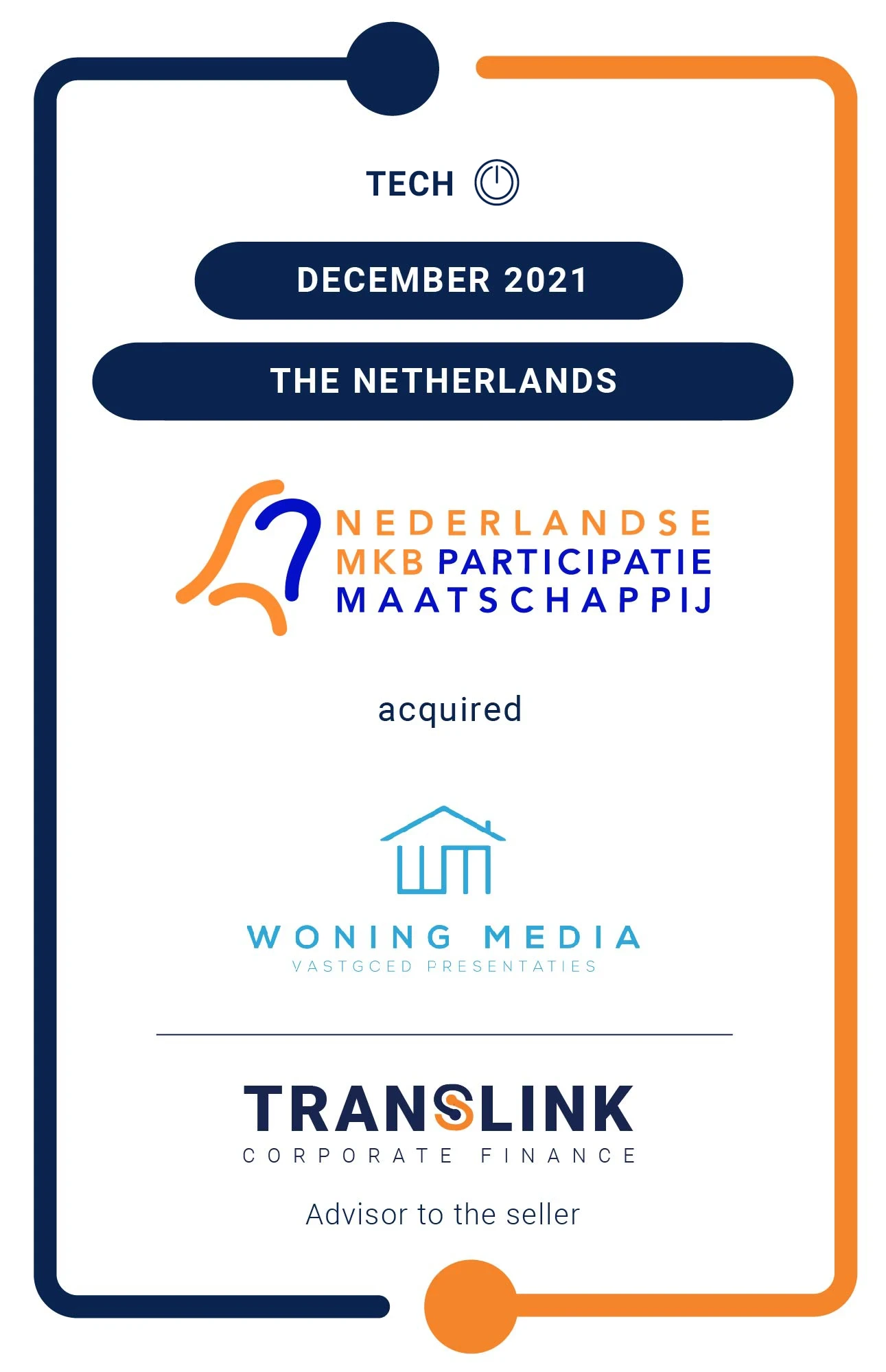 Translink Corporate Finance acted as the exclusive advisor to Woning Media on the sale to Nederlandse MKB Participatiemaatschappij