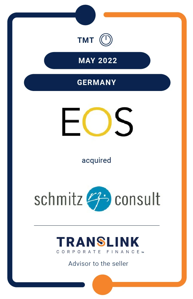 Translink advised the owners of Schmitz RZ Consult on the sale to EOS’ IT Solutions Holding