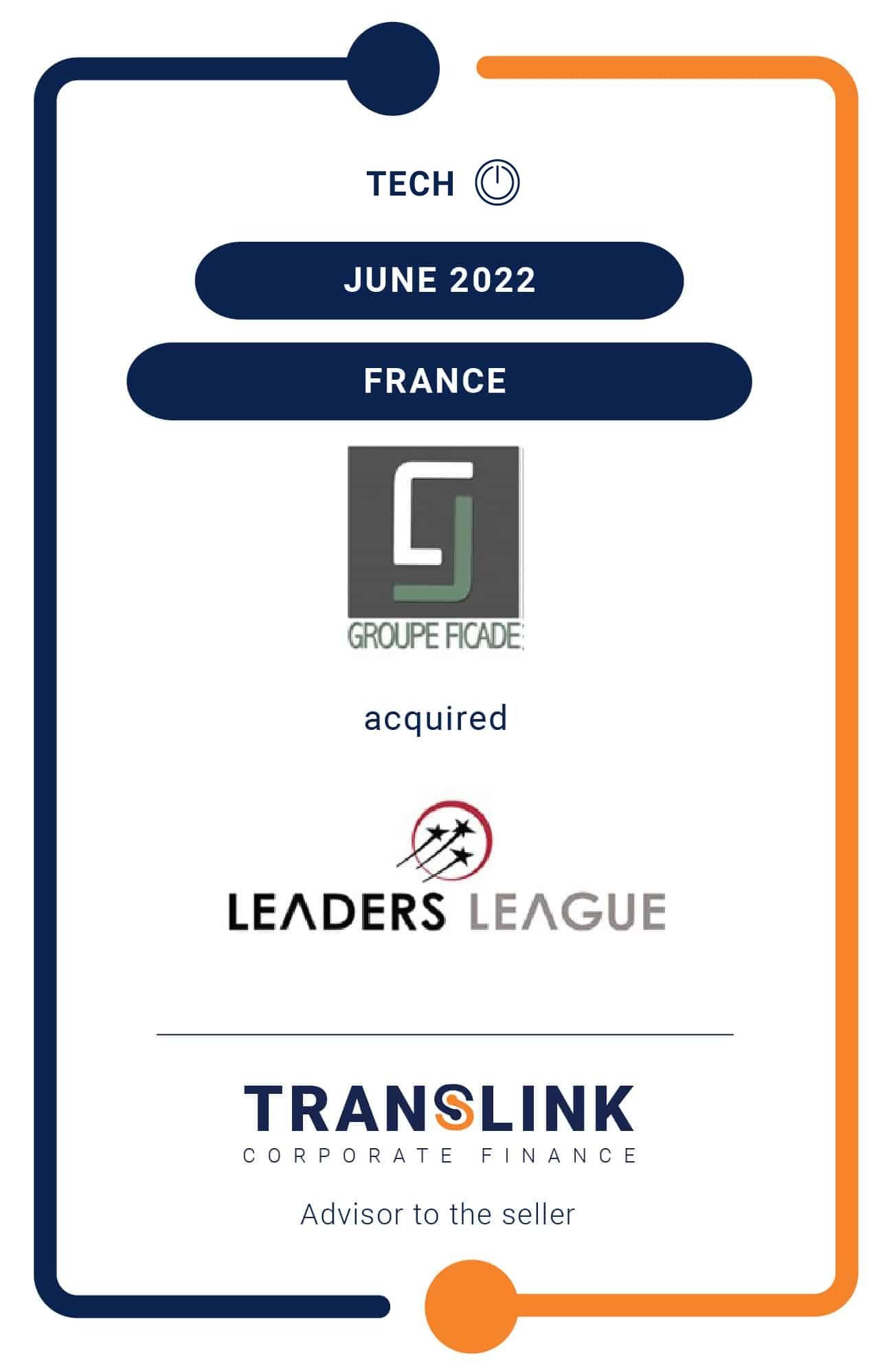 Translink advised the Shareholders of Leaders League on the 100% sale to Groupe Ficade