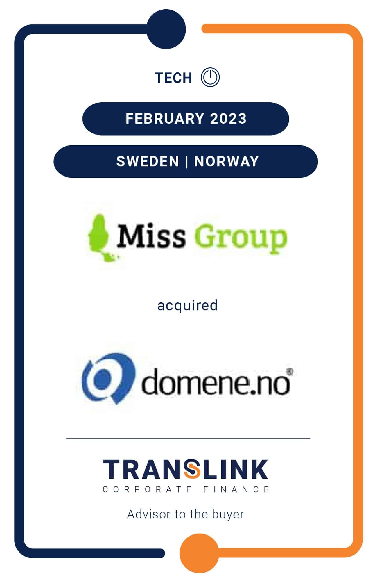 Translink Advised Miss Group On The Acquisition Of Domene