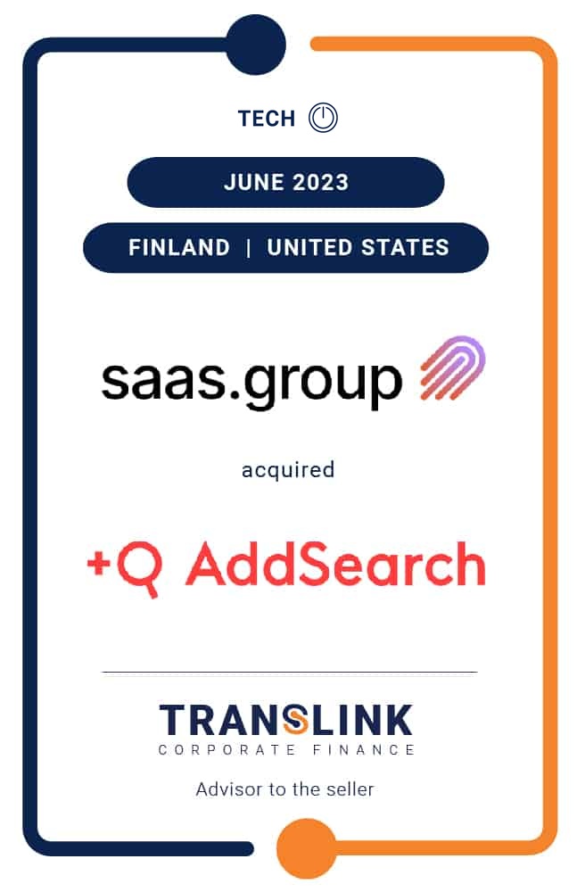 Translink Corporate Finance Advised The Owners Of AddSearch Oy On The Acquisition By saas.group