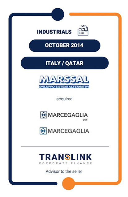 Translink advises Marssal on the sale of its 39% stake in Marcegaglia Gulf