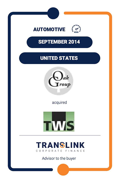 Translink acted as Financial advisor to OAK GROUP