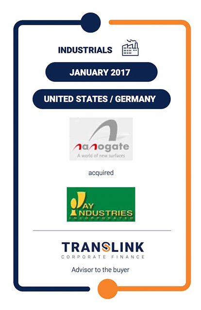NANOGATE ACQUIRED THE PLASTICS DIVISION OF JAY INDUSTRIES