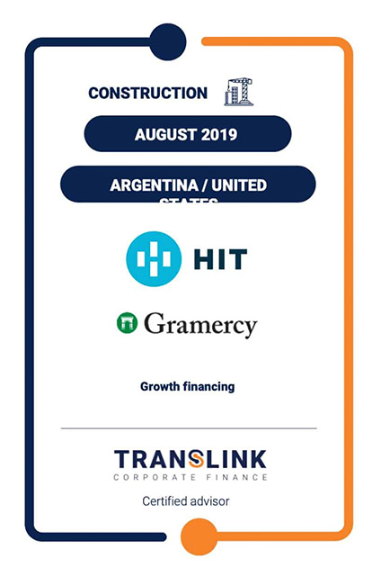 GRAMERCY COMMITTED AN UNDISCLOSED SUM TO HIT FOR GROWTH FINANCING
