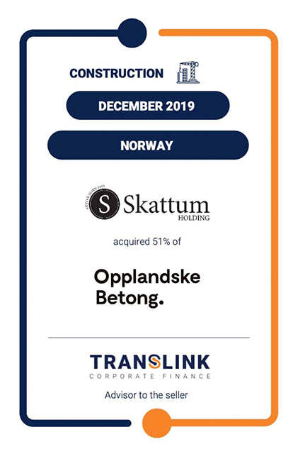 SKATTUM VEKST AS ACQUIRED 51% OF OPPLANDSKE BETONG GRUPPEN AS