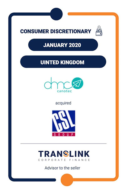 Translink advised CSL Business Machines on the sale of the company to DMC Canotec