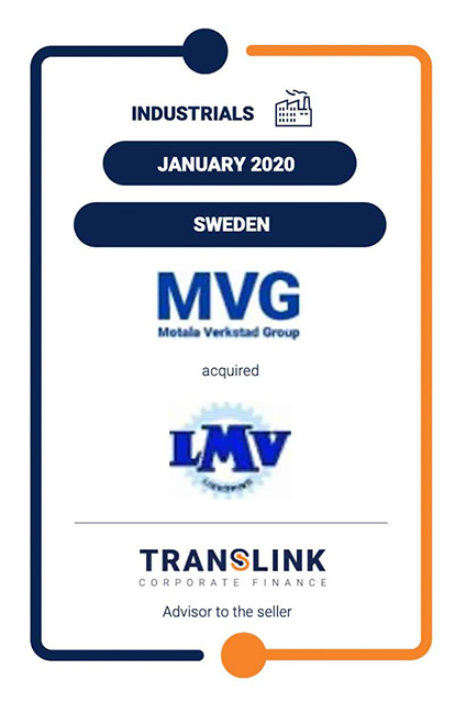 MVG MOTALA VERKSTAD GROUP AB ACQUIRED LIDKÖPINGS MEKANISKA VERKSTADS AB