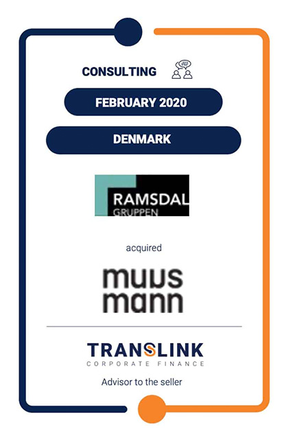 Translink advised Muusmann A/S on the sale of a majority share to Ramsdal Gruppen A/S