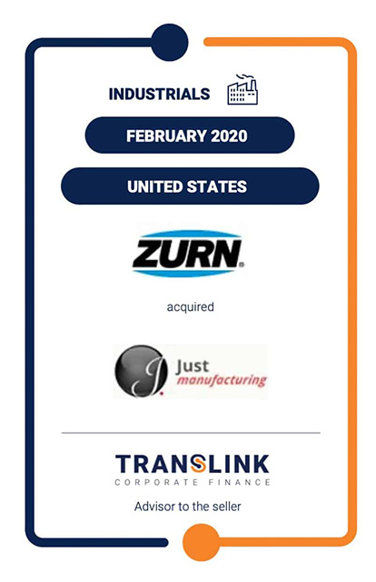 Translink advises Just Manufacturing on sale to Zurn