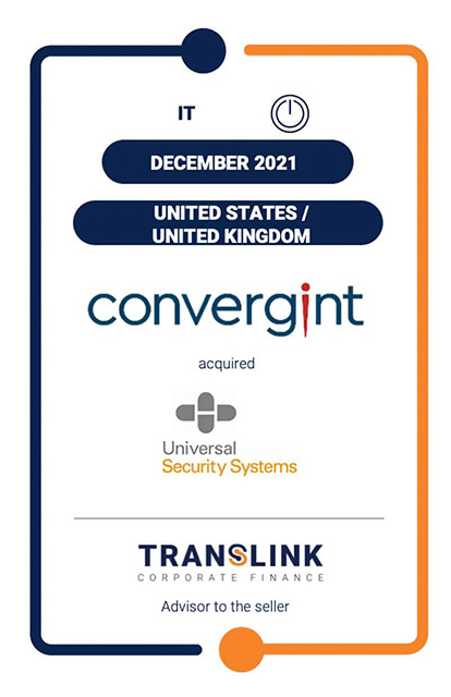 UNIVERSAL SECURITY SYSTEMS WAS ACQUIRED BY CONVERGINT