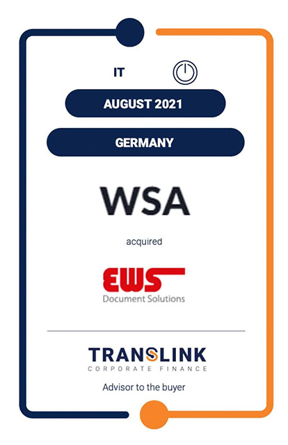 WSA INVEST ACQUIRES EWS