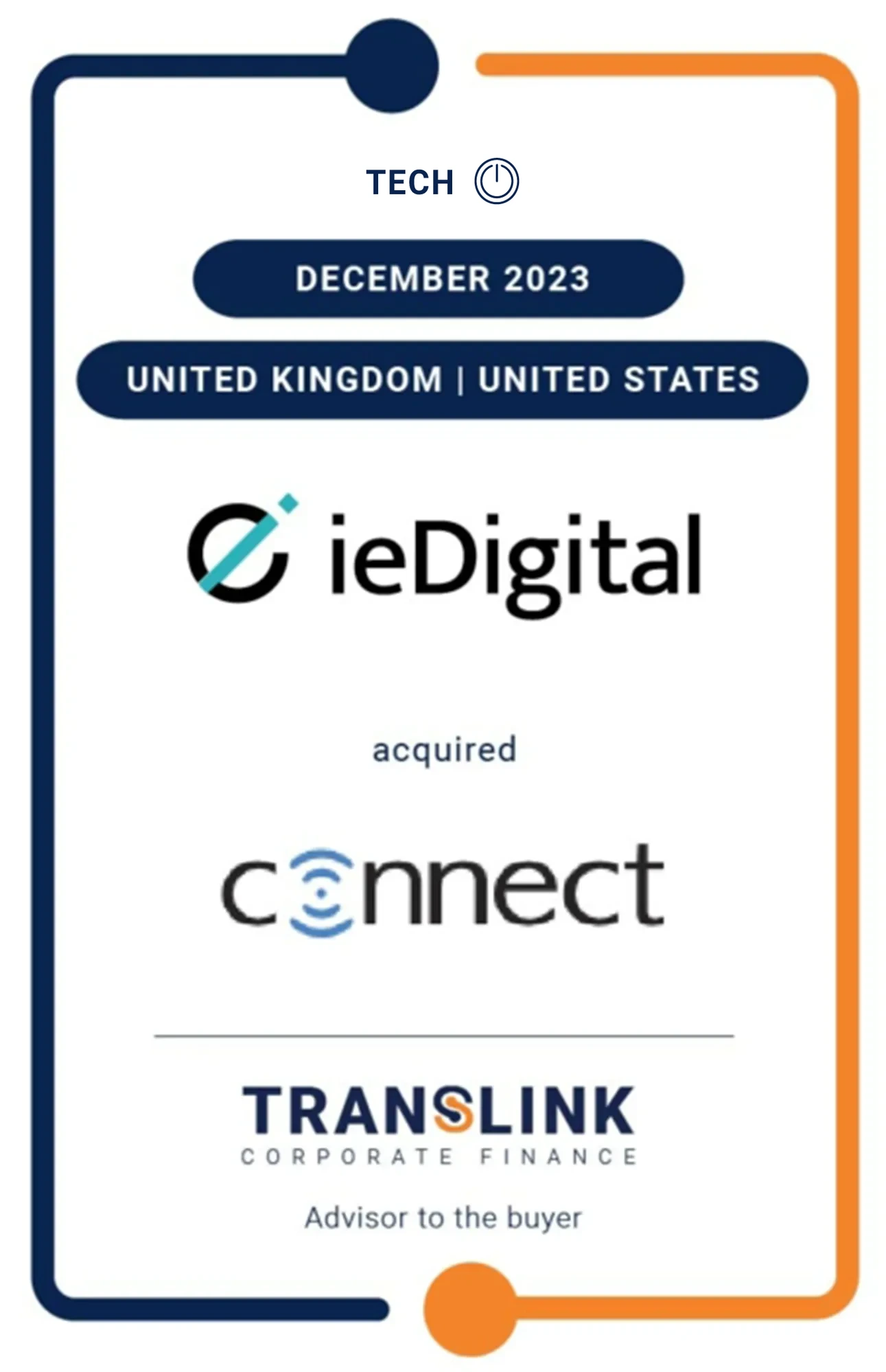 Translink Corporate Finance Acted As The Advisor To IeDigital In Its Acquisition Of Connect FSS