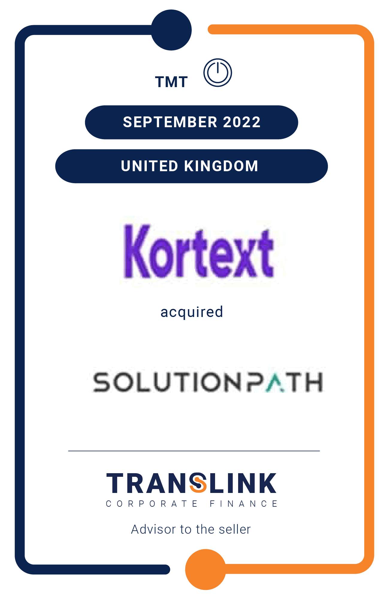 Translink Corporate Finance acted as the exclusive advisor to Solutionpath’s shareholders on the sale to Kortext