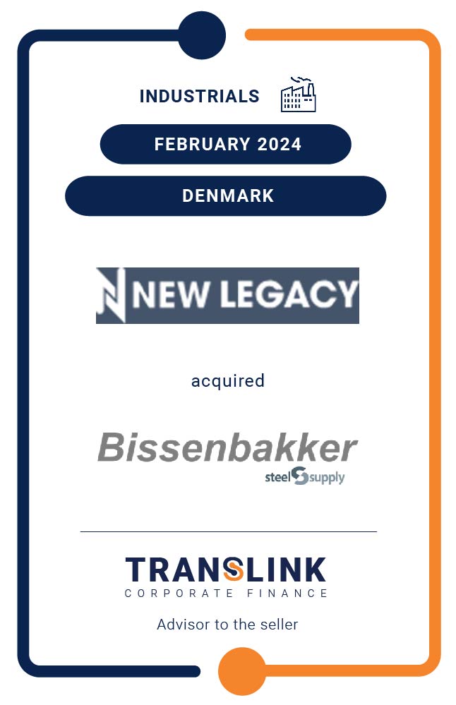 Translink Corporate Finance Acted As The Exclusive Advisor To The Shareholders Of Bissenbakker Steel & Supply A/S On The Majority Stake Sale To New Legacy A/S