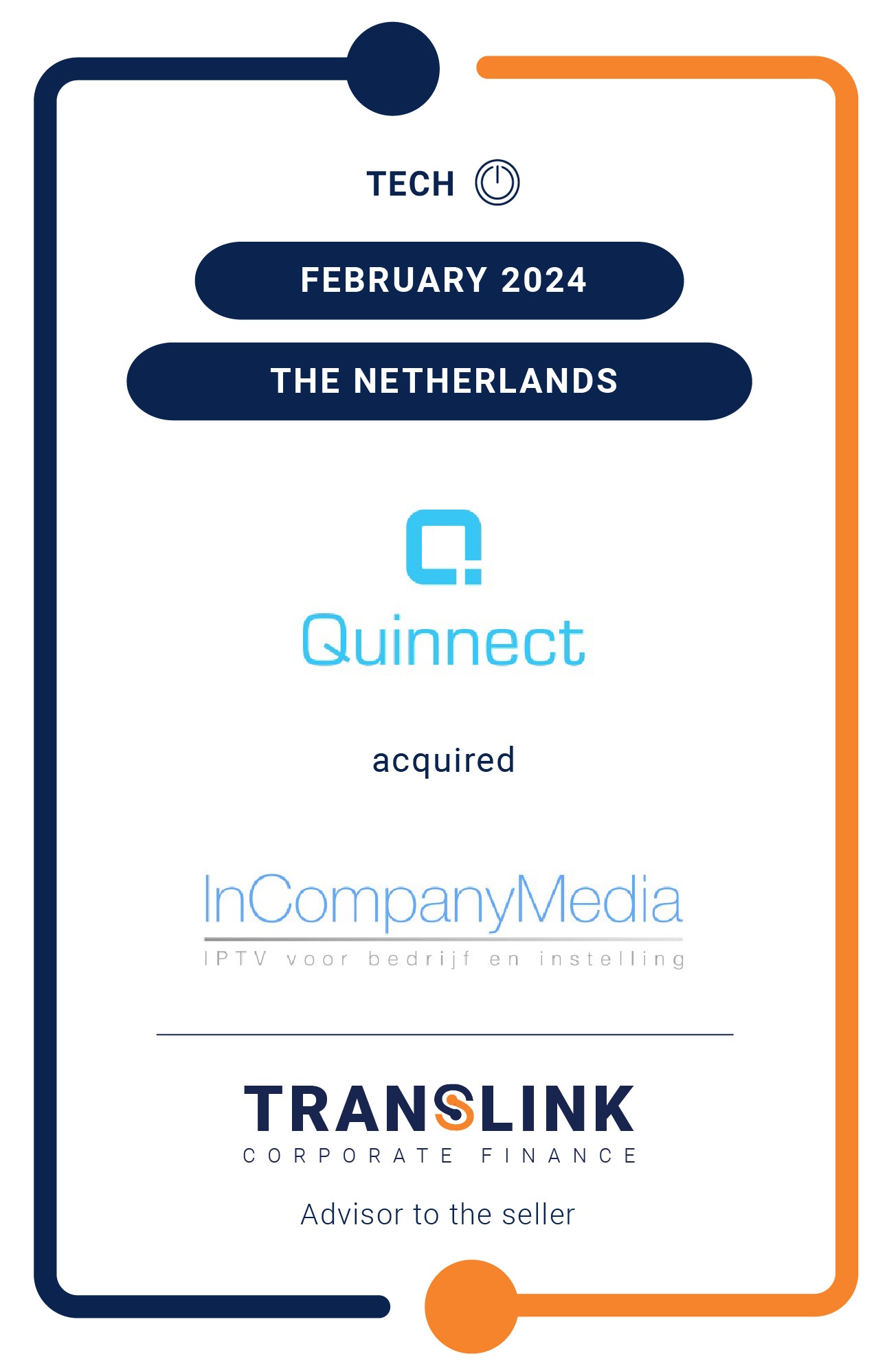 Translink Corporate Finance acted as the exclusive advisor to the shareholders of InCompanyMedia on its sale to Quinnect