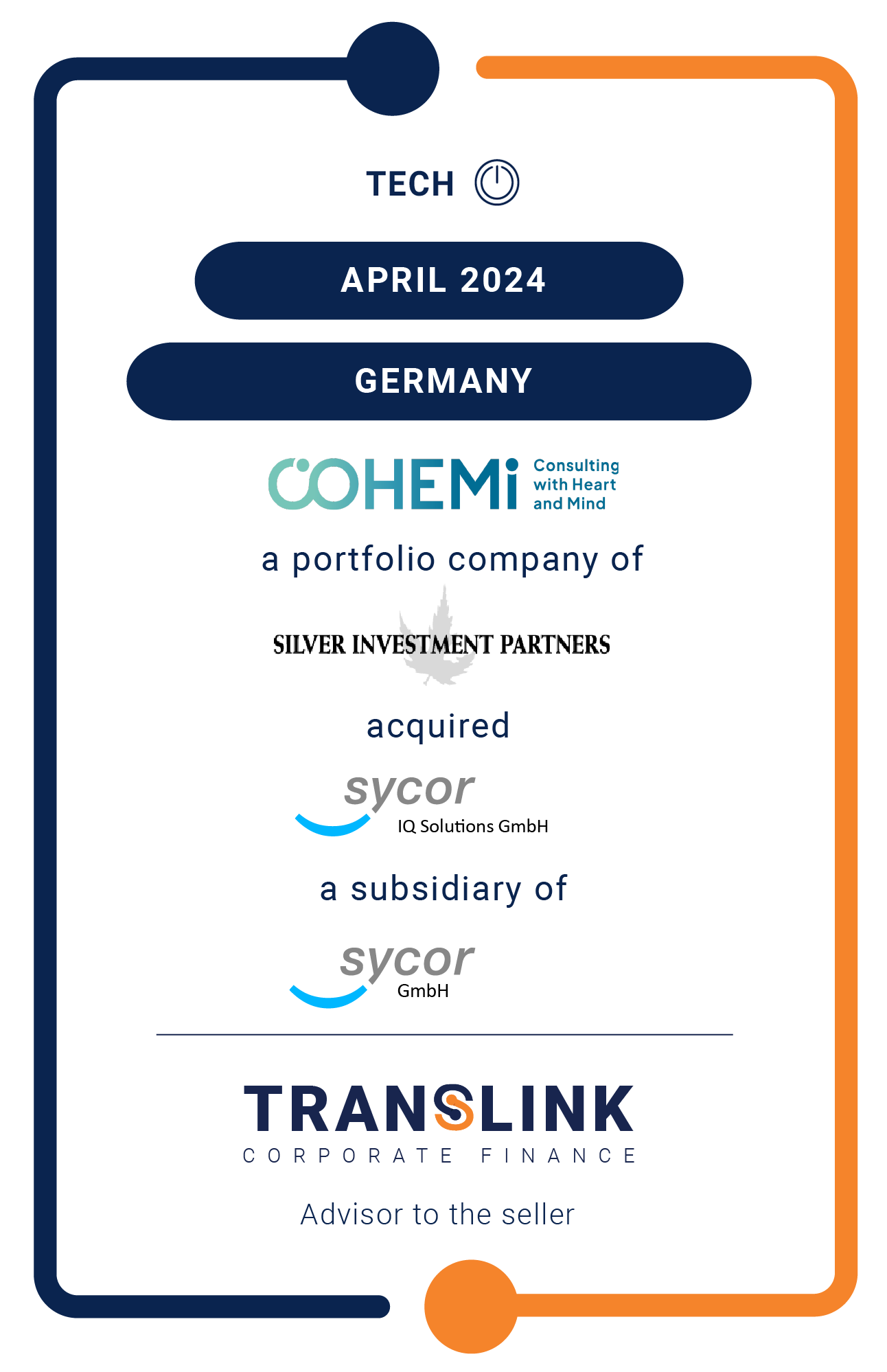 Translink Corporate Finance Acted As The Advisor To SYCOR On The Sale Of Their Subsidiary SYCOR IQ Solutions to The COHEMI Group