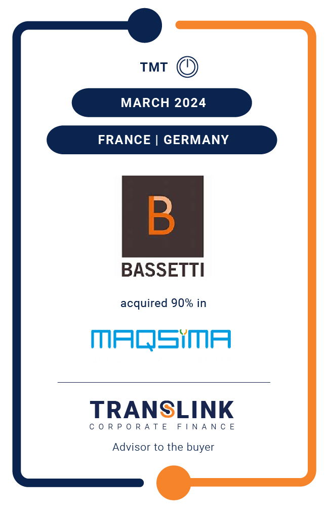 Translink Corporate Finance acted as the advisor to BASSETTI Group on the acquisition of MAQSIMA