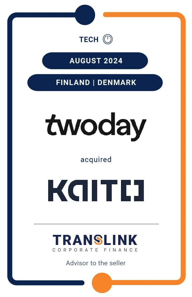 Translink Corporate Finance acted as the advisor to Kaito on the sale to twoday