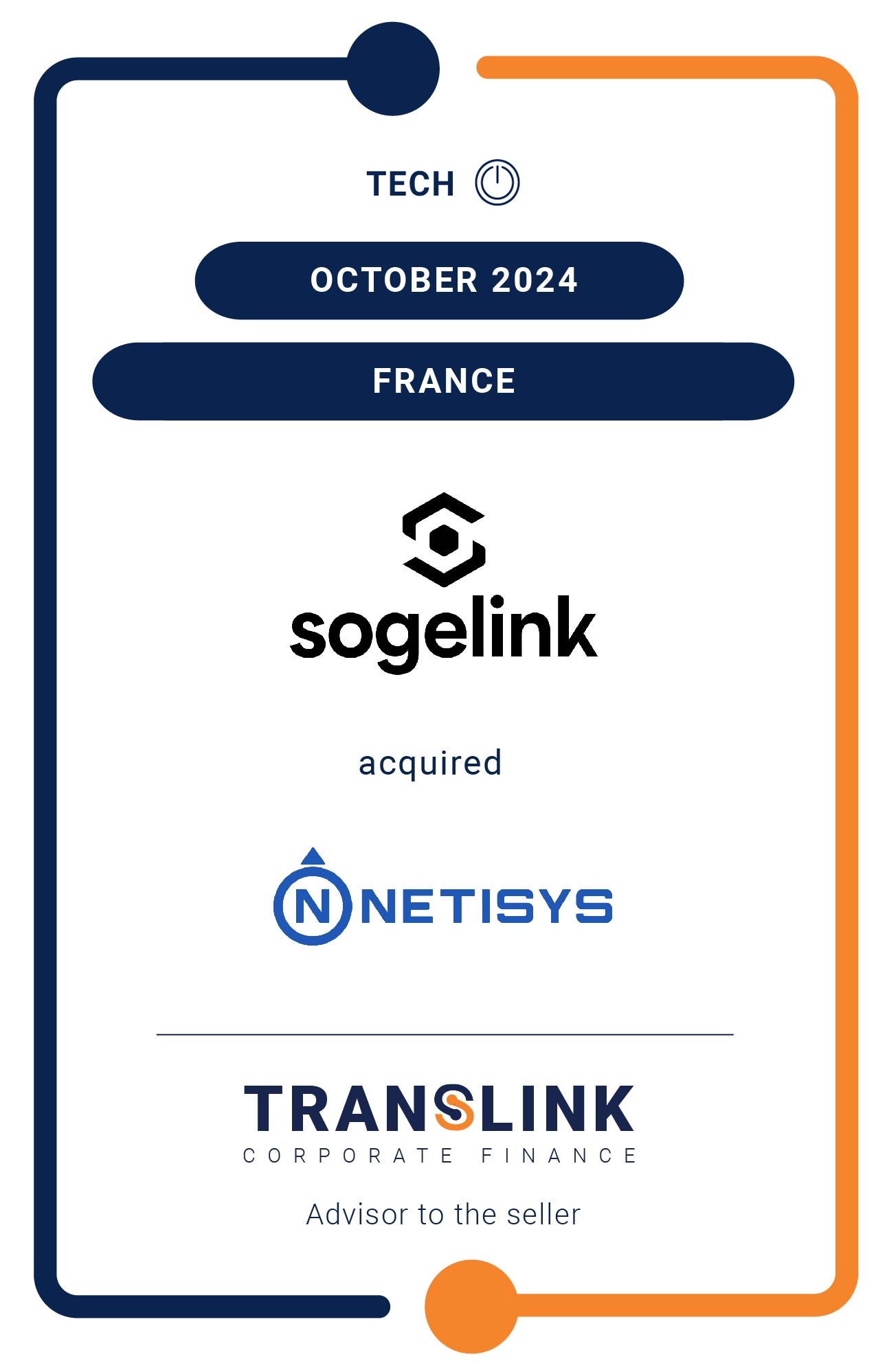 Translink Corporate Finance acted as the advisor to Netisys on its sale to Sogelink