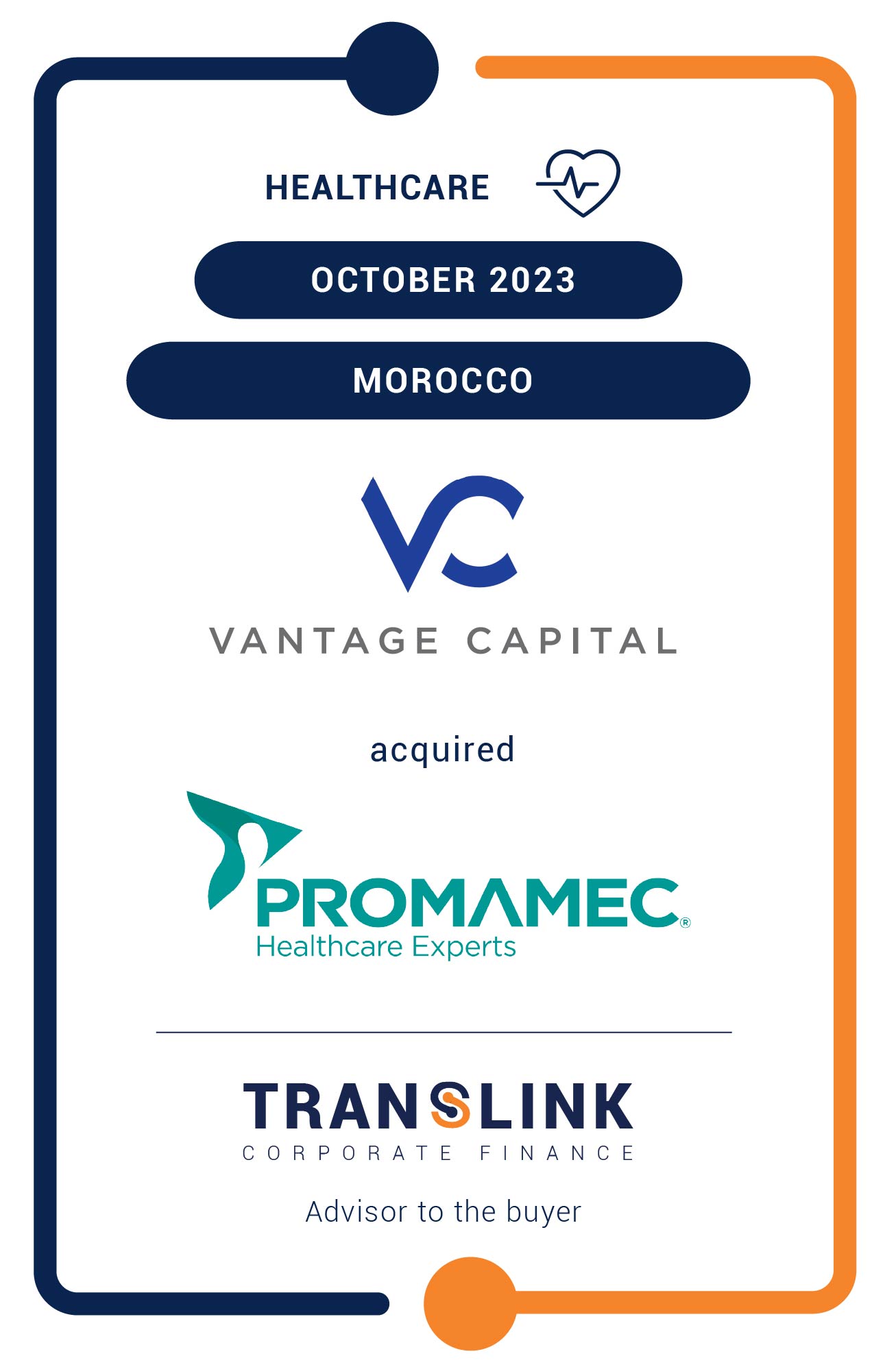 Translink Corporate Finance acted as the advisor to Vantage Capital on the acquisition of Promamec