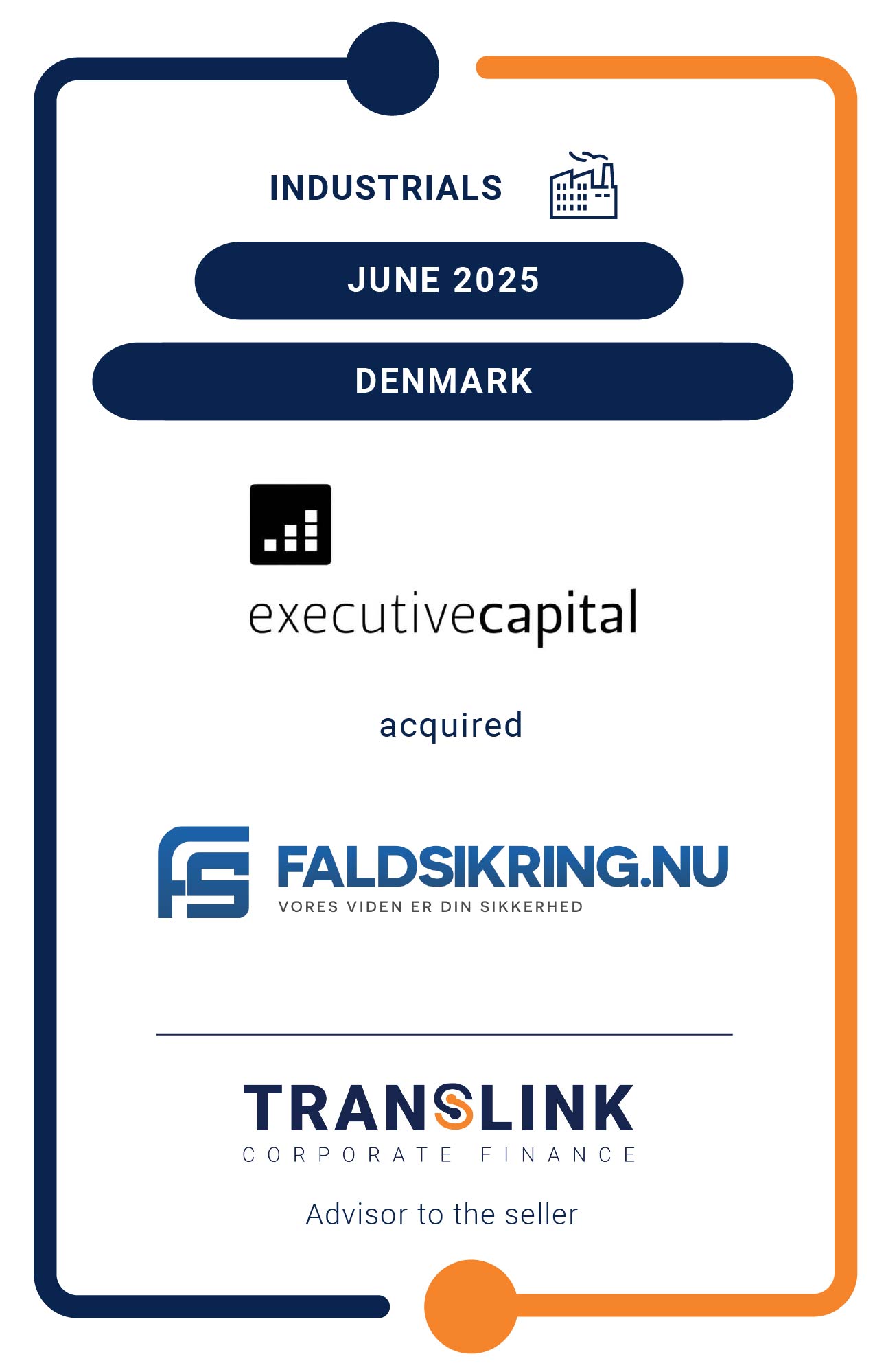 TranslinkCF advised the shareholders of Faldsikring.nu on the sale to Executive Capital