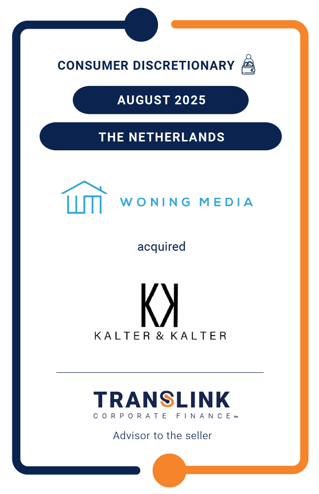 Translink Corporate Finance acted as the advisor to the shareholders of Kalter & Kalter on the sale to Woning Media Nederland
