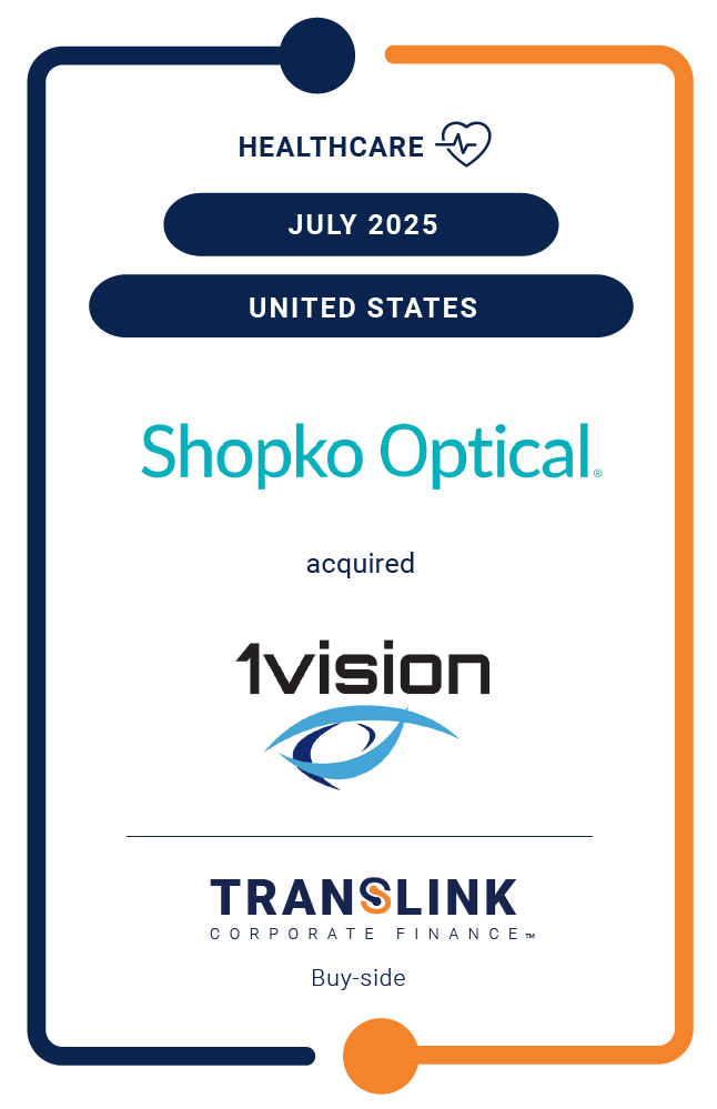 Translink’s US partner, Dinan & Company, initiated the acquisition of 1Vision Group by Shopko Optical