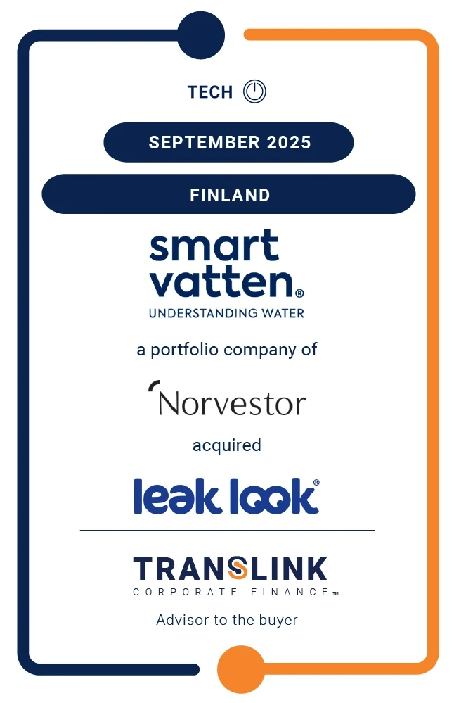 Translink Corporate Finance acted as the advisor to Smartvatten, a portfolio company of Norvestor, on the acquisition of LeakLook