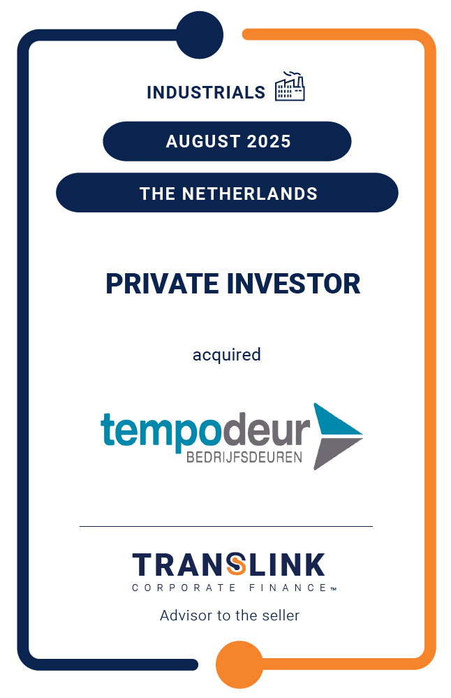 Translink Corporate Finance acted as the advisor to the shareholder of Tempodeur on the sale to a private investor
