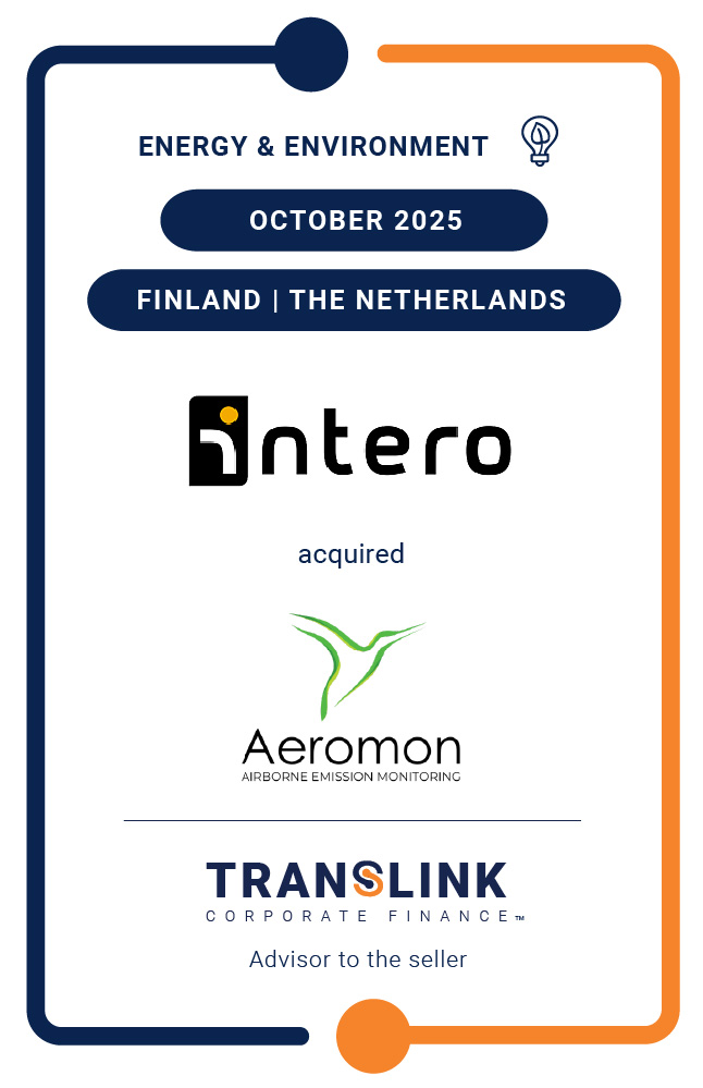 Translink Corporate Finance acted as the advisor to Aeromon and its owners on the sale to Integrity Services Group B.V.