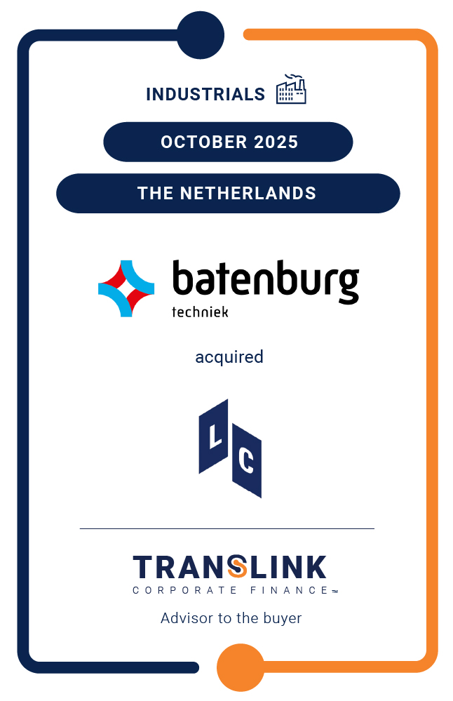 Translink Corporate Finance acted as the advisor to Batenburg Techniek in its acquisition of LC Engineers & Consultants