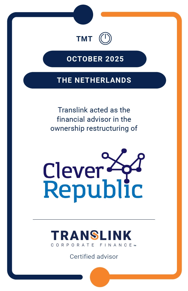Translink Corporate Finance acted as the financial advisor in the ownership restructuring of Clever Republic