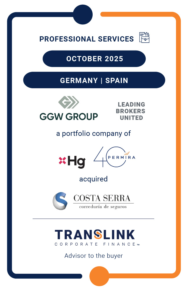 Translink Corporate Finance acted as the advisor to GGW Group on the acquisition of Costa Serra