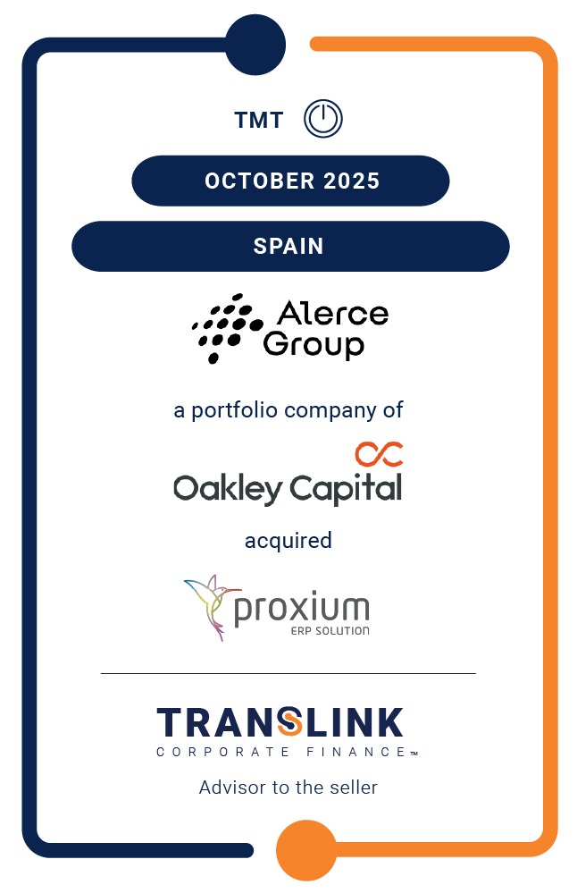 Translink Corporate Finance acted as the advisor to Gadir Grupo Consultor (Proxium ERP) on the sale to Grupo Alerce, a portfolio company of Oakley Capital