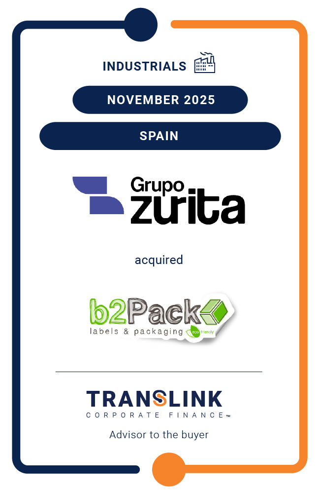 Translink Corporate Finance acted as the advisor to Grupo Zurita on the acquisition of b2Pack