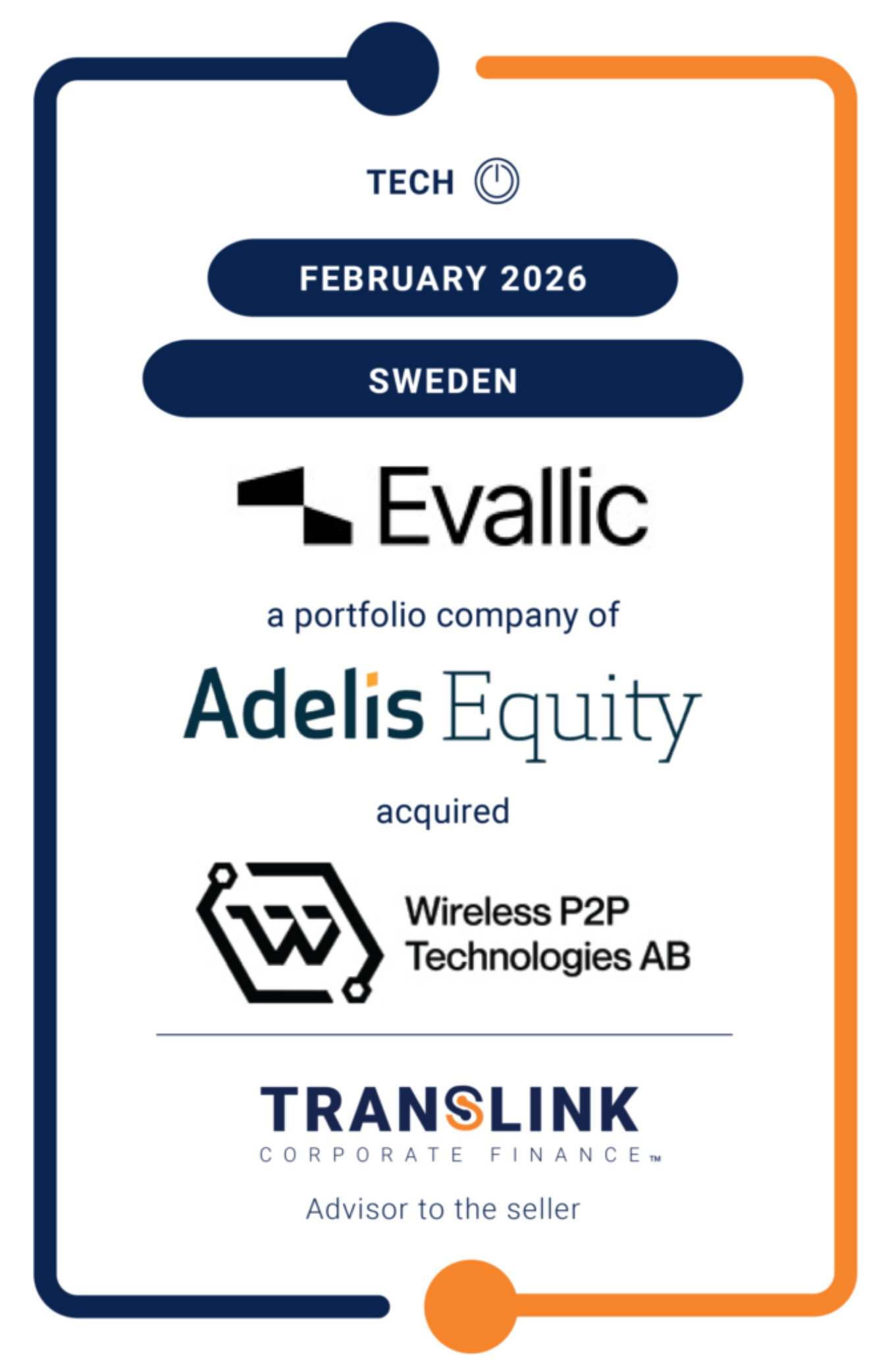 Translink Corporate Finance advised Wireless P2P Technologies, on its partnership and sale to Evallic, a portfolio company of Adelis Equity