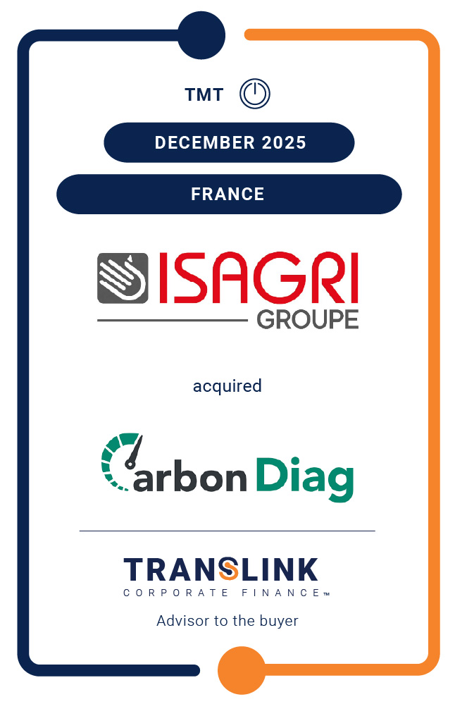 Translink Corporate Finance acted as the advisor to the shareholders of ISAGRI Group on the acquisition of Carbon Diag from STOCK CO2