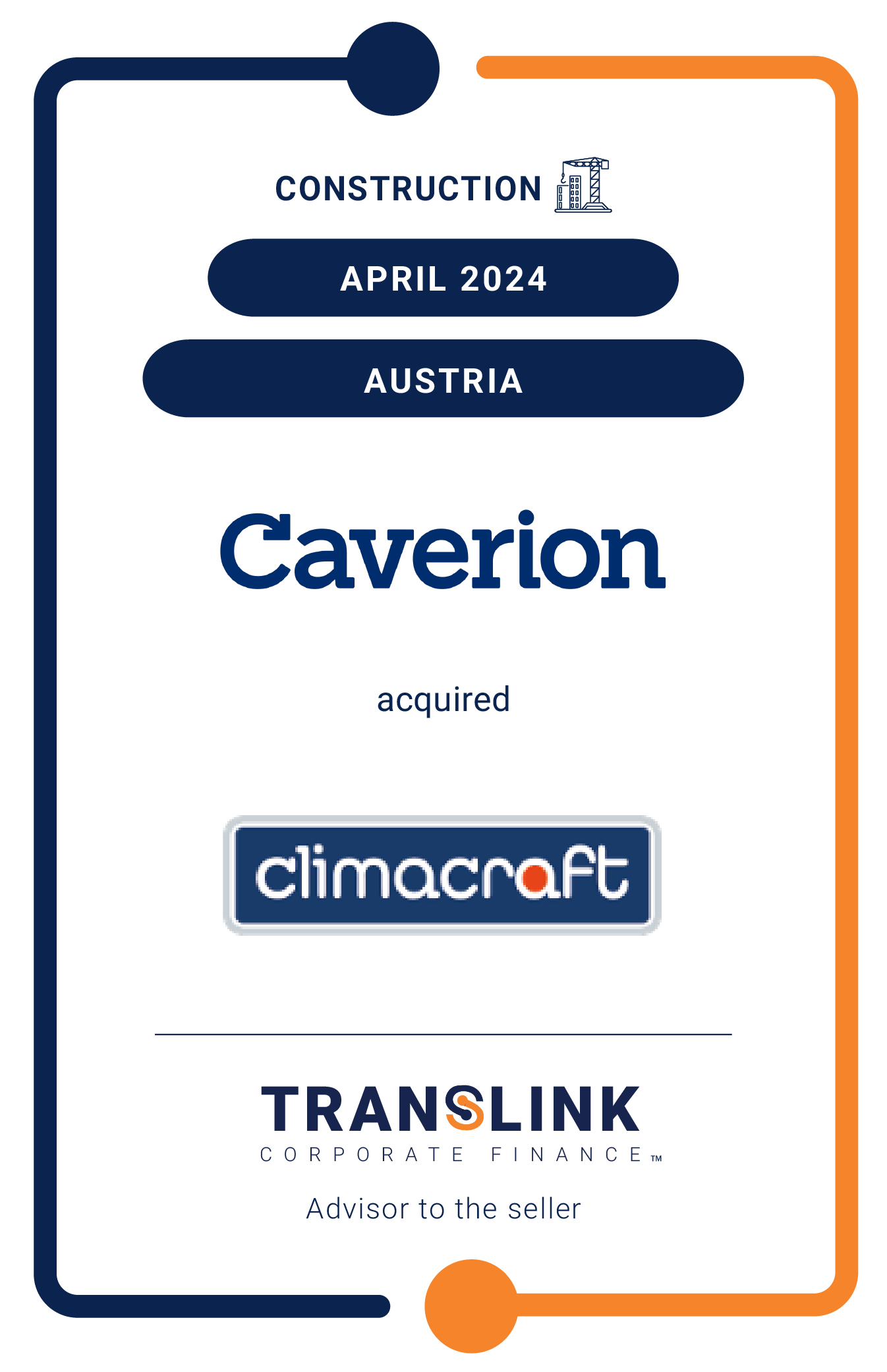 Translink Corporate Finance advised Climacraft on its sale to Caverion Austria