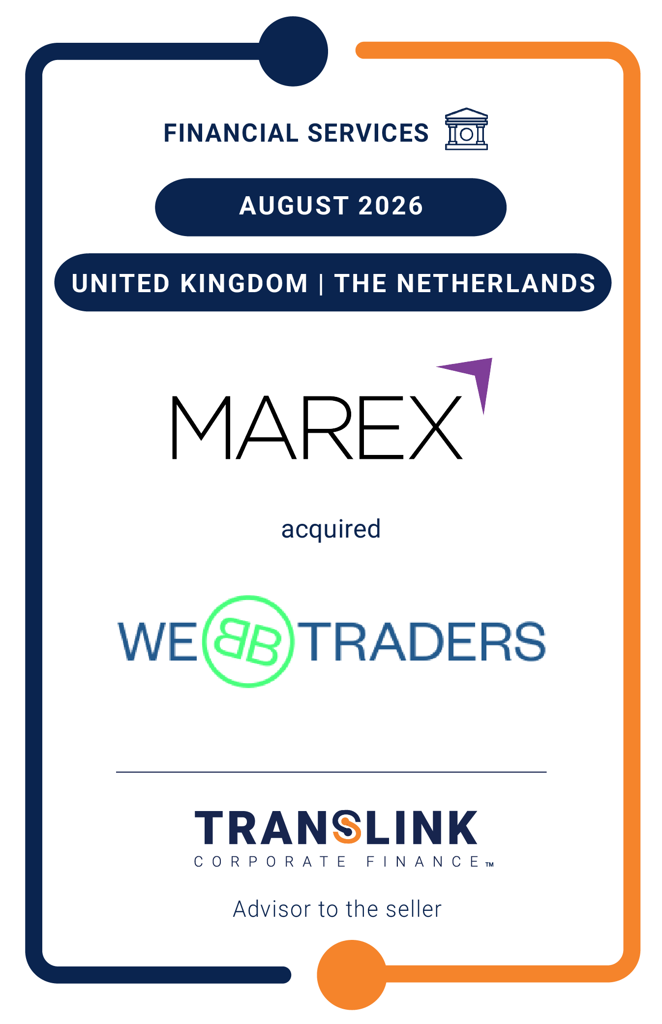 Translink Corporate Finance advised WEBB Traders on its sale to Marex Group Limited