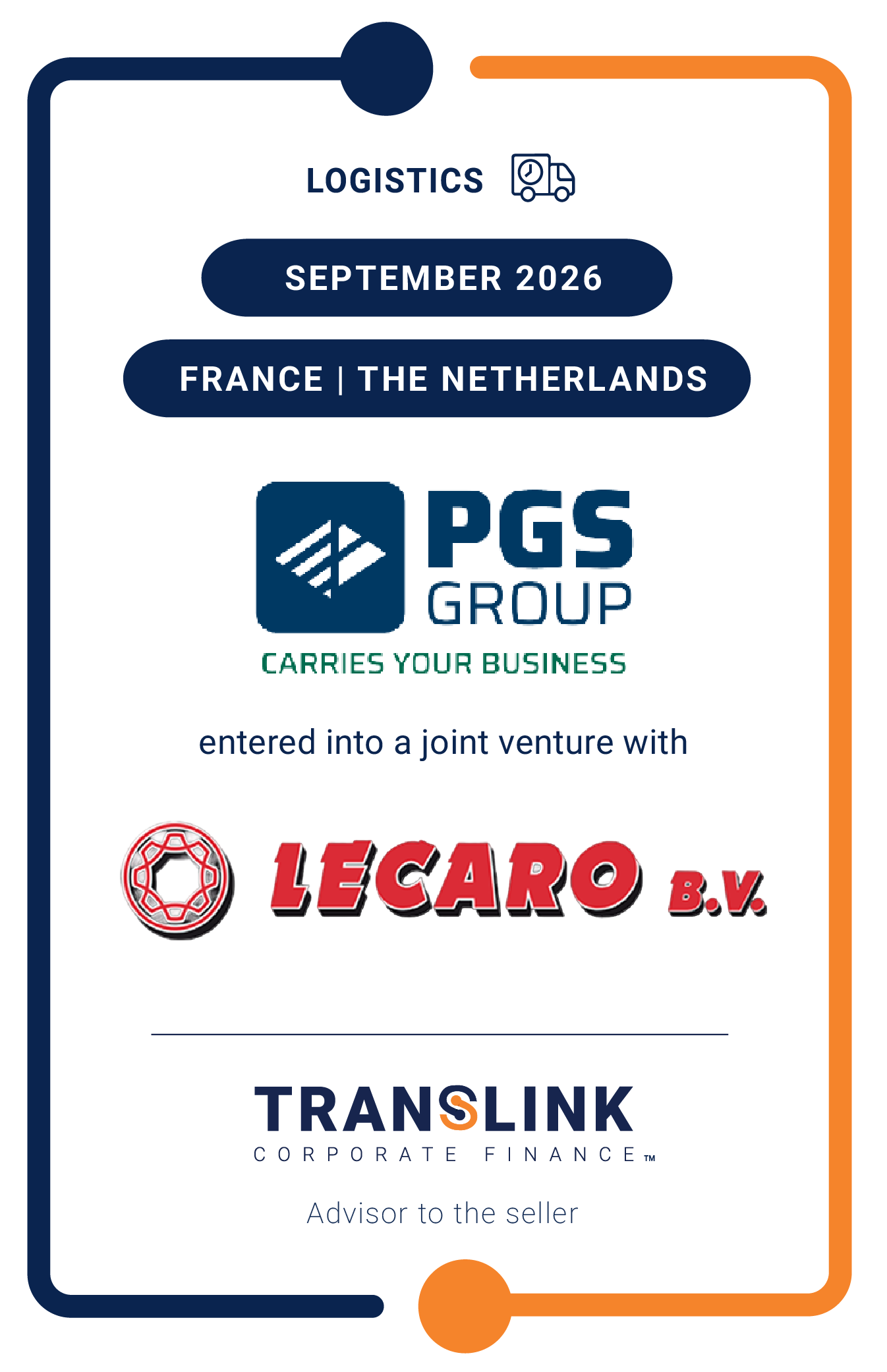 Translink Corporate Finance advised Lecaro on its joint venture with PGS Group