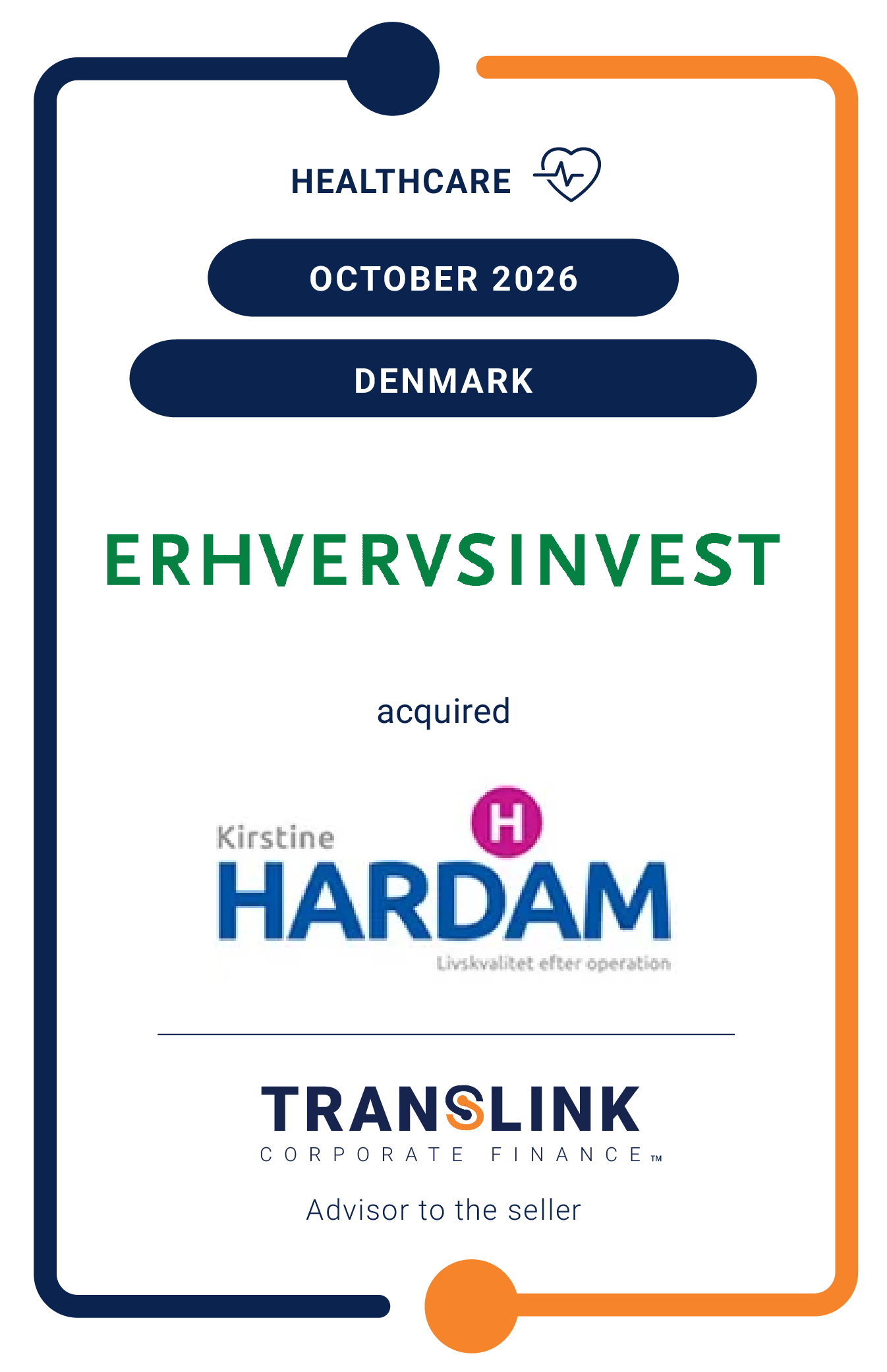 Translink Corporate Finance acted as financial advisor to Kirstine Hardam on its sale to Erhvervsinvest